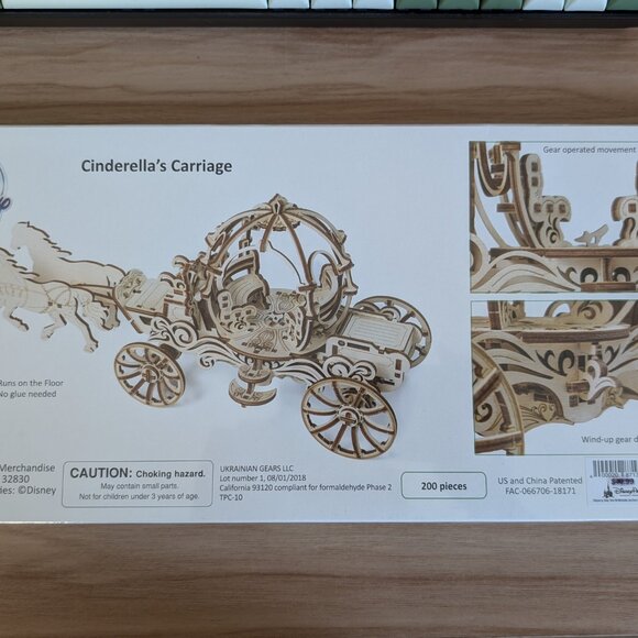 Disney's Cinderella's Carriage200 pc Wooden Model Working Mechanical